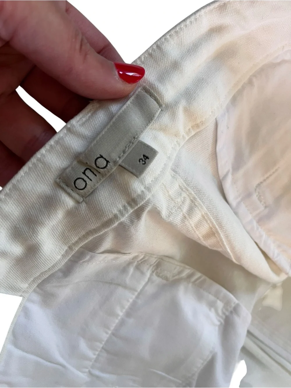 Onia Men’s Stretch Linen Blend Traveler Pant Trousers White Size 34 NWT